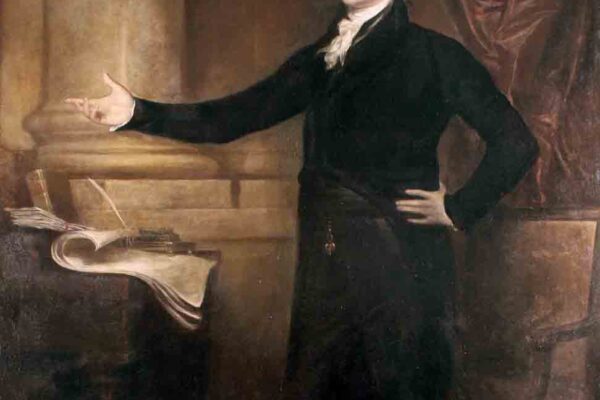 Full-length portrait of Alexander Hamilton painted by John Trumbull in 1805