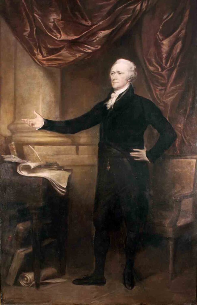 Full-length portrait of Alexander Hamilton painted by John Trumbull in 1805