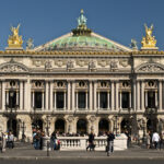 South façade of the Palais Garnier opera house in Paris, the architectural world evoked by The Phantom of the Opera