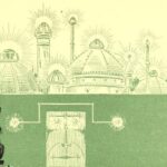W. W. Denslow illustration of the Emerald City from the 1900 Wonderful Wizard of Oz