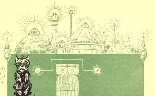 W. W. Denslow illustration of the Emerald City from the 1900 Wonderful Wizard of Oz