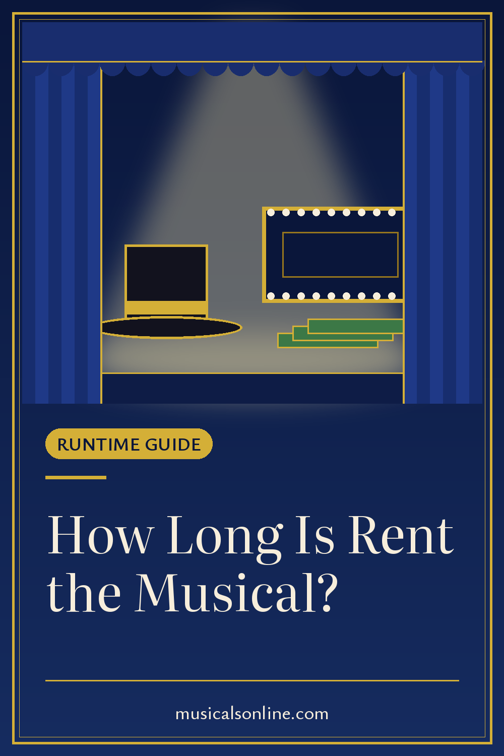 How Long Is Rent the Musical? runtime guide pin from Musicals Online