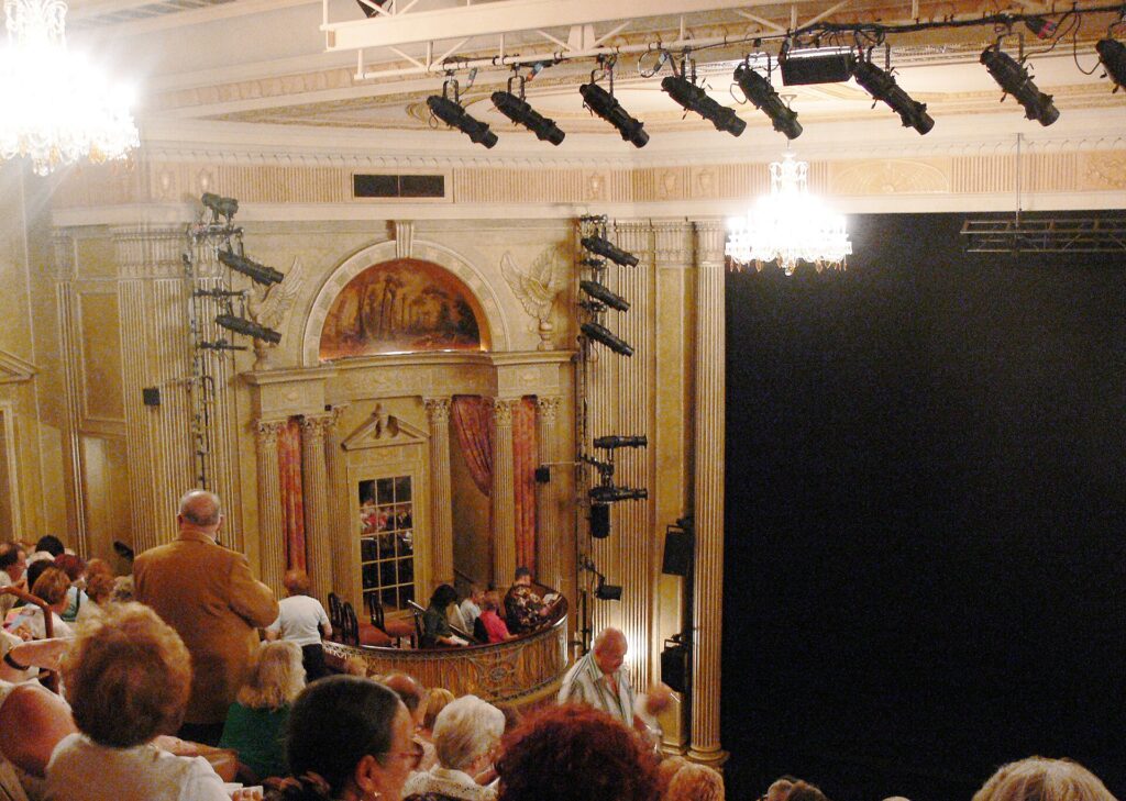 View from the balcony of the Music Box Theatre auditorium in New York, the original Broadway home of Dear Evan Hansen