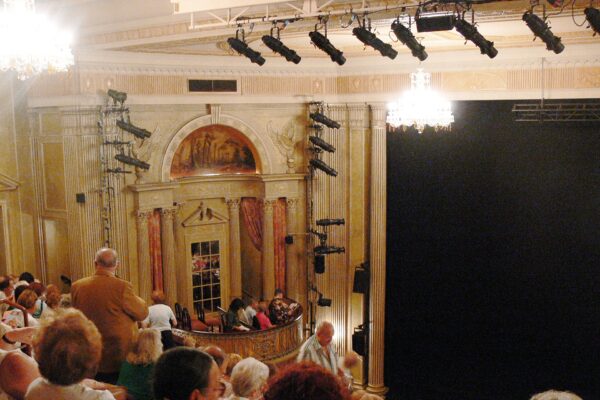 View from the balcony of the Music Box Theatre auditorium in New York, the original Broadway home of Dear Evan Hansen