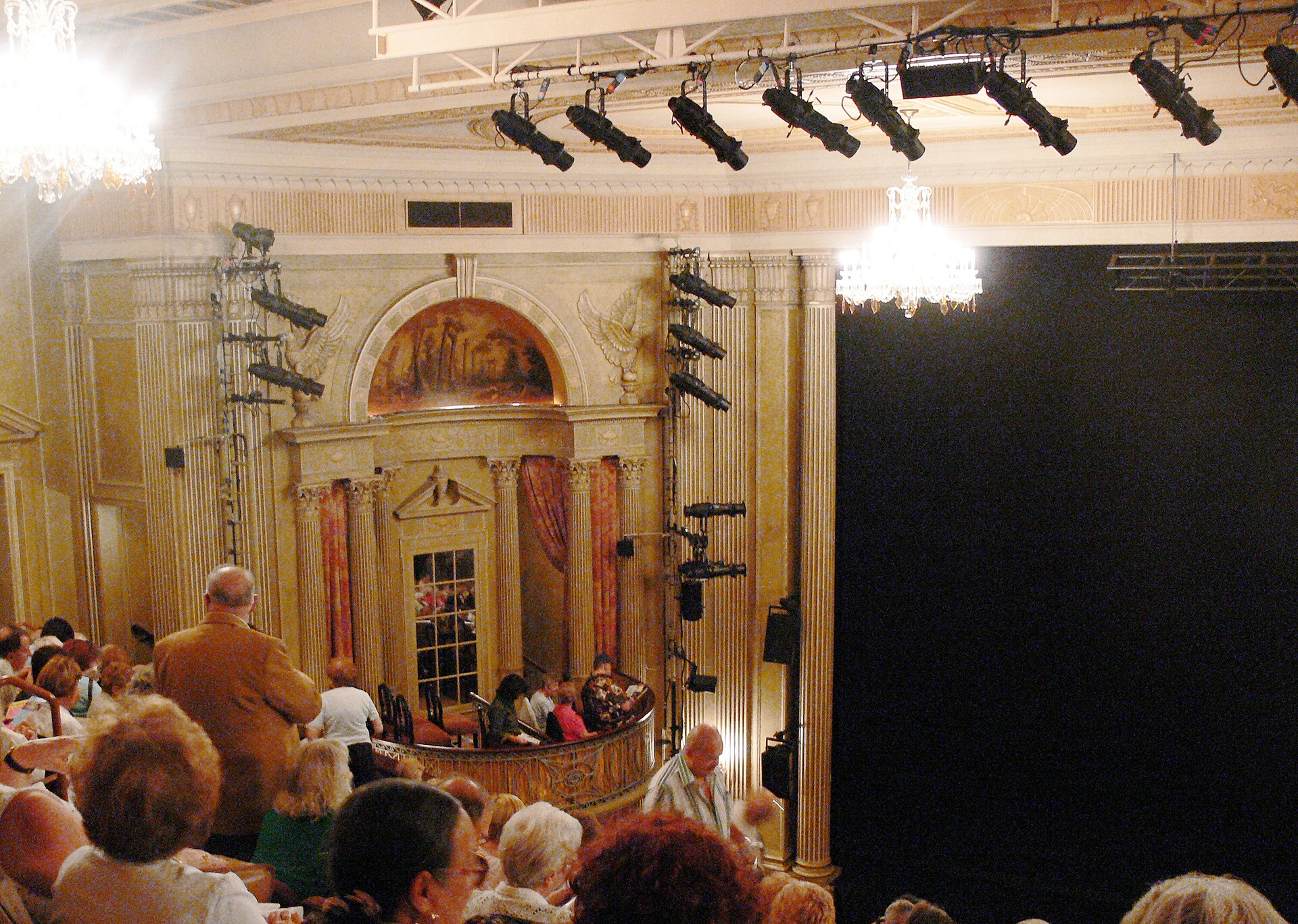 View from the balcony of the Music Box Theatre auditorium in New York, the original Broadway home of Dear Evan Hansen