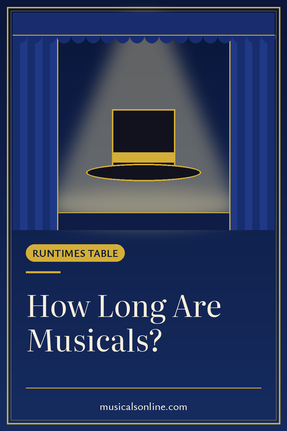 How Long Are Musicals? runtimes table pin from Musicals Online