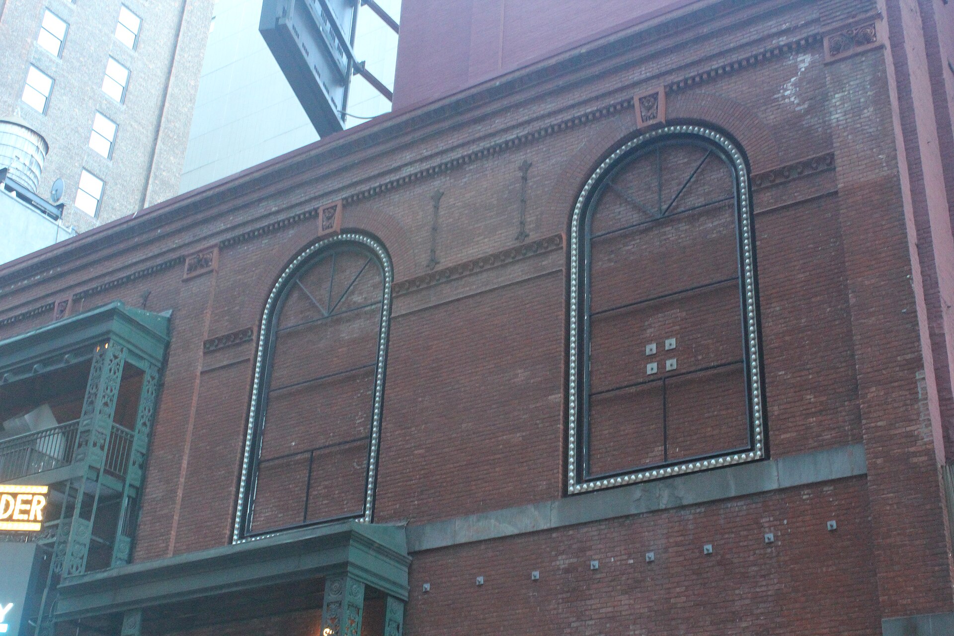 Exterior of the Nederlander Theatre on West 41st Street in New York, where Rent played on Broadway