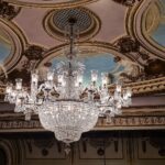 Interior of the Sondheim Theatre in London's West End, home of Les Misérables, showing the stalls and ornate balconies