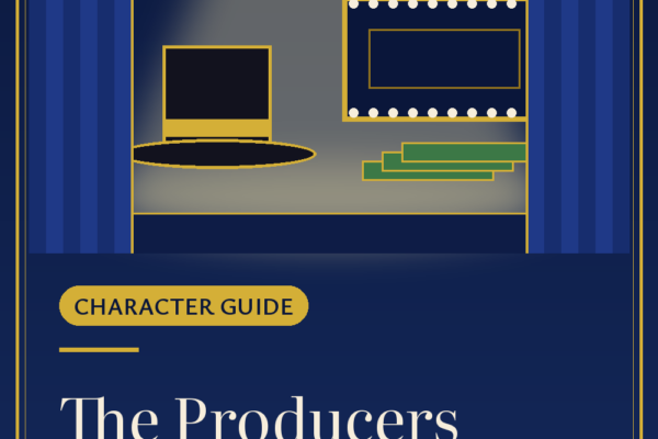Pinterest graphic: The Producers Characters Explained: Max, Leo & Carmen Ghia from Musicals On Line