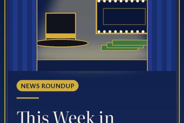 This Week in Musicals: Oct 23, 2026 news roundup graphic with a stage, top hat and theatre marquee